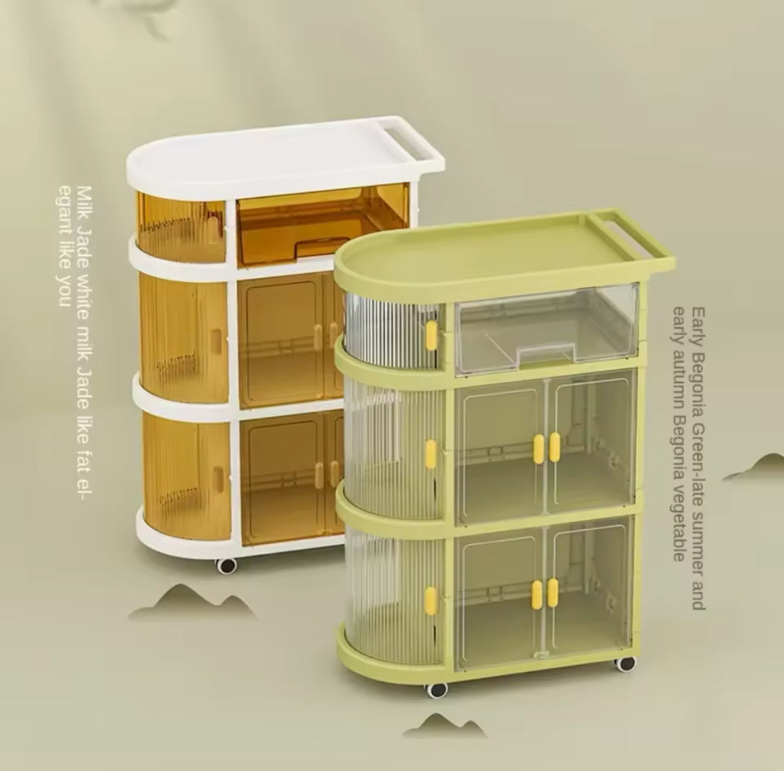 Foldable Baby Rack Trolley With Wheels, Multi Layer Sundries Storage Organizer, Movable Snack Storage Rack Foldable Baby Rack Trolley With Wheels, Multi Layer Sundries Storage Organizer, Movable Snack Storage Rack